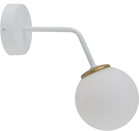 Kugellampe Innen Wand MAIPPE Weiß Gold Metall Glas gemütlich G9 blendarme Design Wandleuchte Schlafzimmer