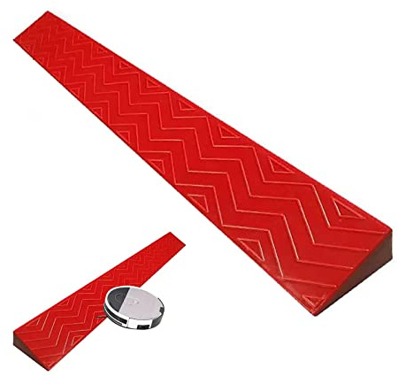 Yqyc Rampe De Trottoir Intérieure pour Robot De Balayage De Scooter De Fauteuil Roulant De Seuil, pour Vélo, Fauteuil Roulant, Nettoyage, Robot, Garage, Entrepôt (Color : Red, Size : Height 5cm)