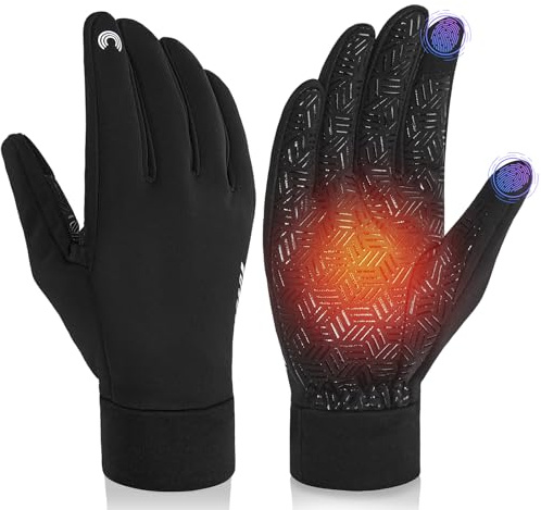 RIGWARL Guanti invernali da uomo e donna, impermeabili, antivento, sensibili al touchscreen, per equitazione, corsa, motociclismo, escursionismo, ciclismo