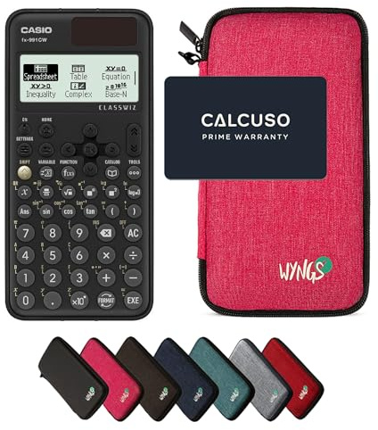 Casio fx-991CW including a WYNGS protective case in Pink - Basic Set