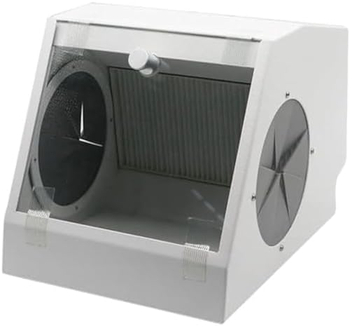 ATLION Staubbehälter Für Zahnmedizinisches Labor, Sandstrahl-Entstauber, Mit Led 5500K, Hartglas Mit Hochtransparenz, Reduziert den Verletzungen von Spo Ärzten