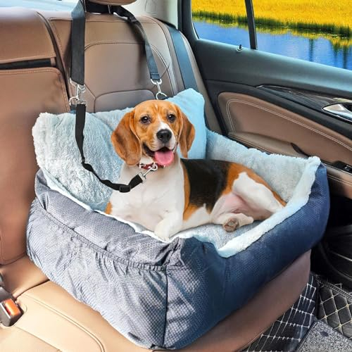 RUYICZB Hundeautositz Für Große/Mittelgroße Hunde, Hundeauto-Reisebett, Bequem Und Sicher, Hundesitz Auto Rückbank Mit Seitliche Lagerung Taschen & Sicherheitsgurt, Hundekorb Auto