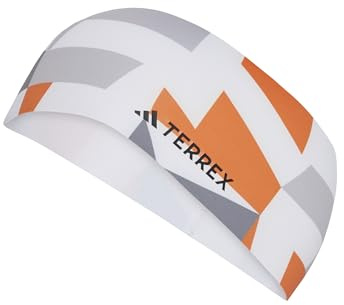 adidas Unisex Terrex Climacool Graphic Headband, White/Semi Impact Orange/Black, M