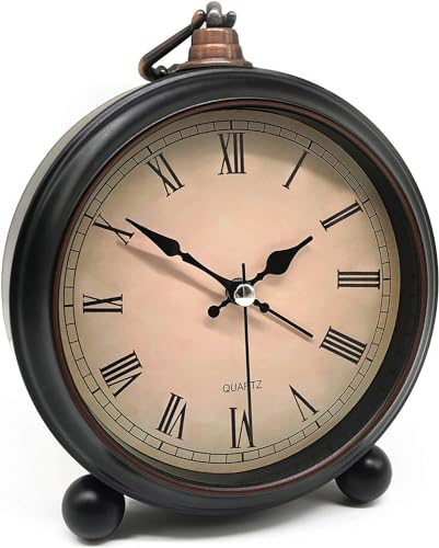 Lesipee Retro Alarm Clock - Old Fashion Bedside Vintage Battery Operated Easy Operation Loud Alarm for Bedrooms & Living Room