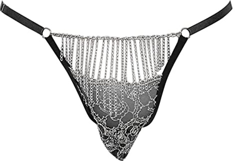 Dasongff String Ouvert Hot Homme Ficelle Sexy Confortable Jockstrap Tanga Érotique Sissy Respirant Chic Strings Chaîne T-Back Thong Briefs Bikini Gay Culott Underwear Pute String Hommes