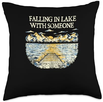 Falling in Lake with Someone Camping Lakes Camper Lagoon Throw Pillow