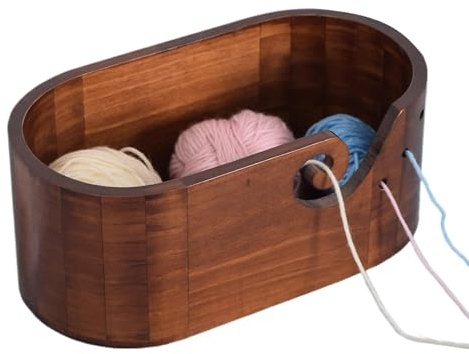 Murman Wollschale Garnschale Aus, Holzgarnschale, Garnschale Für Wolle, Garn Schüssel Mit 3 Löchern, Garnhalter Spender Zum Stricken, Häkeln Und Makramee