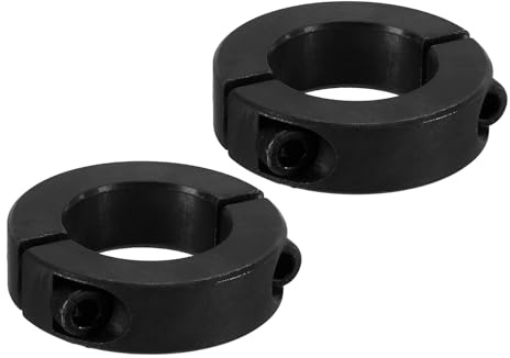 PATIKIL Geteilte Stellringe 32mm Langweilige 54mm OD 15mm Dicke, 2er Pack 45#Aluminiumlegierung Tiefenanschlagringe Klemm mit Gewindestift für die Maschinenbauindustrie, Schwarz