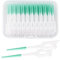 100 Pièces Brossettes Interdentaire,Bâtonnets interdentaires Soft,Brossette Bâtonnet Interdentaire,pour nettoyage des dents et la santé bucco-dentaire(Vert)