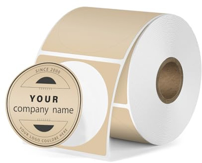 FINDAT Khaki Thermoetiketten rund 30 mm für M110/M220/T50M 300 Stück