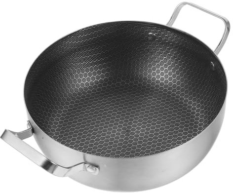 HOMOBABE Padella Antiaderente in Acciaio con Struttura a Nido Padella da Cucina Doppia Maniglia Pratica per Cucinare Uova e Pancake