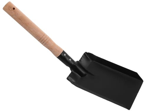 GANAZONO Badile da Giardino Piccolo in Ferro con Manico in Legno Ergonomico Pala Versatile per Terra e Pulizia Casa Pala Quadrata per Giardinaggio e Barbecue Utensile Pratico per Esterni