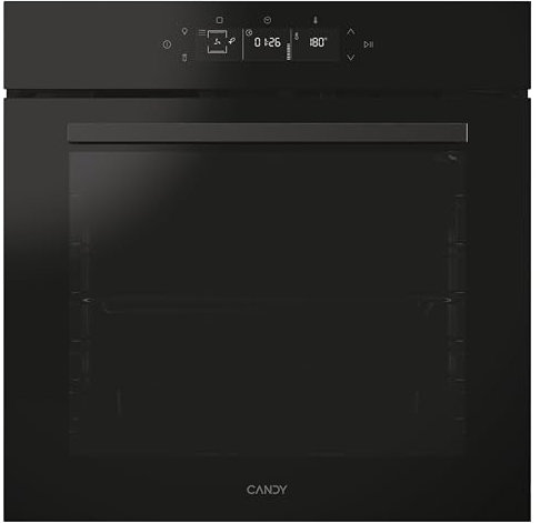 CANDY - Four Encastrable à Chaleur Pulsée - Pyrolyse/Hydrolyse, 6 Niveaux de Cuisson, A++, Cavité XXL (78L), Ouverture & Fermeture Douces, Noir - Interface 100% Tactile - 59,5 x 59,5 x 56,8 cm