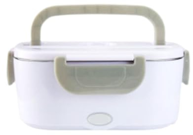 Lunch Box Elettrica 3-in-1, Fodero in Acciaio Inox 304, Capacità 1,5L (51oz), Scaldavivande 45W per Auto, Camion, Lavoro e Viaggio(Gray,12V/24v/110V)
