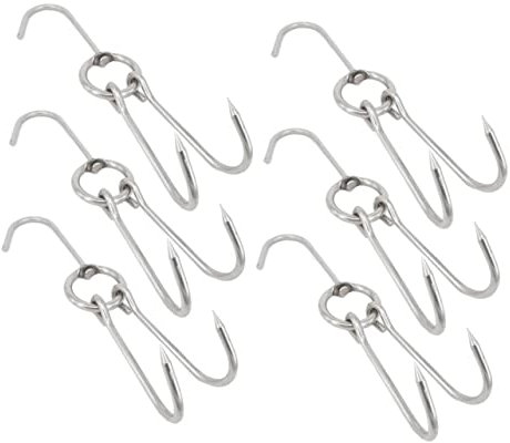 Mobestech 6pezzi Ganci in Acciaio Resistente Per Carne Da Appendere Ganci Per Pollo e Arrosti Utensili Da Cucina Durevoli e Resistenti Per Pancetta Manzo e Salsicce