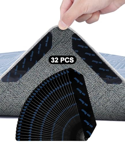 32 pinze antiscivolo per tappeti, riutilizzabili e lavabili basi antiscivolo, materasso, pinze per tappeti, per cucina, soggiorno, camera da letto, ufficio, bagno