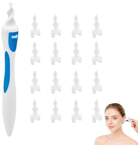 UIEXAY Ohrenschmalz Entferner, 360°Spirale Silikon Ohrenreiniger, Sicheres Und Weiches Silikon Ohrenschmalz Mit Waschbaren Ersatzköpfen, Ear Cleaner Für Kinder Und Alle Familien