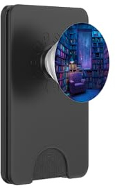 Livre Bibliotheque Etagere Fauteuil Fenetre Modele Imprime PopSockets PopWallet pour MagSafe