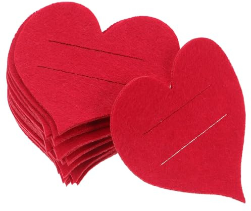 IWOWHERO Portaposate a Forma di Cuore in Feltro Riutilizzabile, Custodia per Posate da Matrimonio e Feste Romantiche, Tasche Porta Posate per Decorazioni Tavola, Confezione da 20