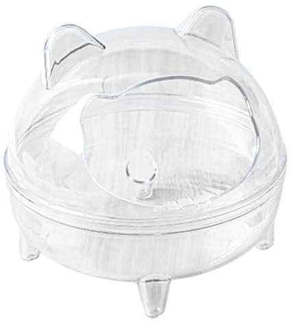 Hamster-Sand-Badebehälter, Chinchilla-Badhaus, goldener Bär, auslaufsicher, abnehmbar, hohe Kapazität, vollständig transparentes Sichtfeld für syrische Hamster, Rennmäuse