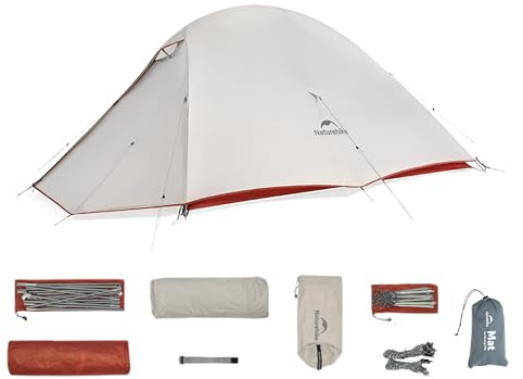 Naturehike Cloud Up Pro Ultraleicht Zelt 1,39-1,93kg, PU3000+ Wasserdicht Winddicht Camping Zelt, Schnellaufbau 3-Saisons-Rucksackzelt mit Belüftungssystem, für 1/2/3 Personen