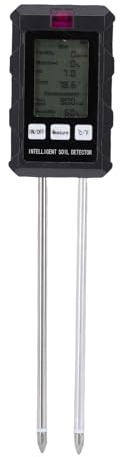 HELEVIA Tester del Suolo 4 in 1, PHmetro Digitale del Suolo con Misurazione della Temperatura dell'Umidità e della Fertilità, per Piante Agricole da Giardinaggio