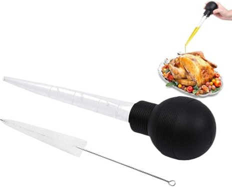 Baster per cucinare – aspiratore e dispenser per marinatura con spazzola per la pulizia, – per barbecue, cucina, cibo, pollo, cottura carne, pesce