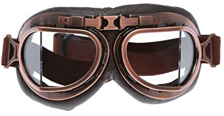 MUXSAM Lunette de Moto Vintage Homme Femmes, Lunettes de Aviateur Ancienne Anti-Vent, Lunette Rétro Moto, Motocross Lunettes Anti-Poussière, Lunettes de Soleil Anti-Poussière