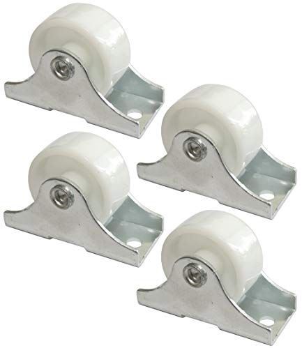 Aerzetix: 4 x Rollen für Möbel Platin Durchmesser 25 mm Breite 12 mm Höhe 28 mm 25 kg Montageplatte 18 x 42 mm C42670