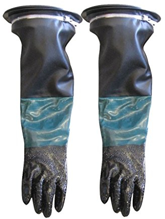 Tenlacum 1 paio di guanti in PVC da 60 cm con supporto per sabbiatura guanti protettivi