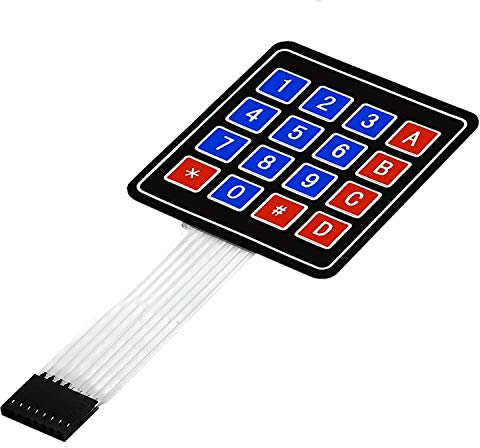 AZDelivery Matrix Array 4x4 Membrane Switch 16 Key Keypad Keyboard compatible with Arduino Including E-Book!