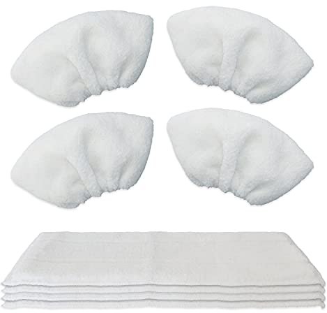 8 Mikrofaser-Tuchset waschbar, für Kärcher Dampfreiniger EasyFix SC 2, SC 3, SC 4, SC 5 (4 Bodendüse + 4 Handdüse)