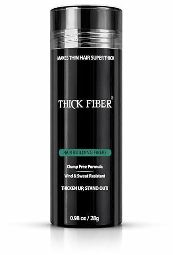 THICK FIBER Streuhaar zur Haar und kahle Stellen (Hellbraun) – 25 g (1er Pack)-Flasche – kaschiert Haarausfall in Sekunden – Haarpuder für Frauen und Männer