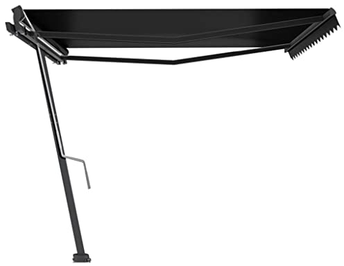 vidaXL Standmarkise Einziehbar Handbetrieben Markise Sonnenmarkise Balkonmarkise Sonnenschutz Gelenkarmmarkise Terrasse Garten 400x300cm Anthrazit