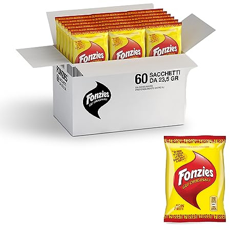 Fonzies Gli Originali, Croccantini di Mais al Formaggio, Cotti al Forno, multipack 60 bustine da 23,5g