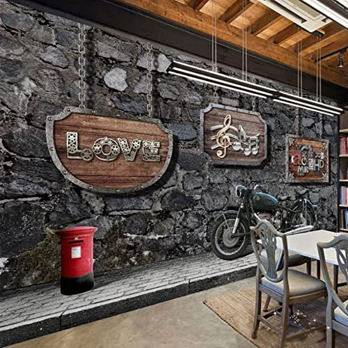 Fototapete 3D Effekt Retro Nostalgie Motorrad Ziegelwand Fototapete Vliestapeten Im Europäischen Stil Wohnzimmer Schlafzimmer Tapeten 200(W) X140(H) Cm