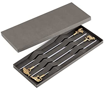 triangle 90 307 04 04 Grillspieße-Set, 4-teilig Made in Solingen/Germany professionelle Qualität Geschenkidee Edelstahl mit Messing handgemacht