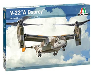 Italeri 1463 V-22 A Osprey, Scala 1:72, Plastic Model Kit, Modello in Plastica da Montare, Modellismo