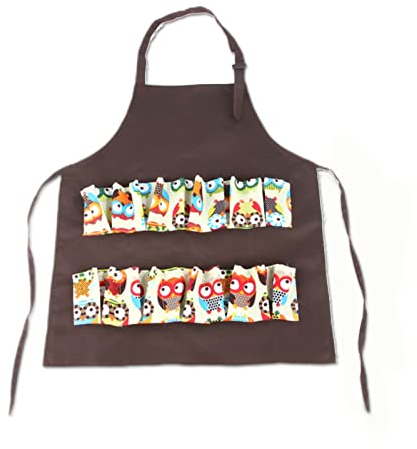Hühnerei Schürze, 10 Taschen Eierschürze, Sammelschürze für Eier, Gelten für Liebhaber von Hühnern/Enten/Küche Arbeitskleidung(M) Braun