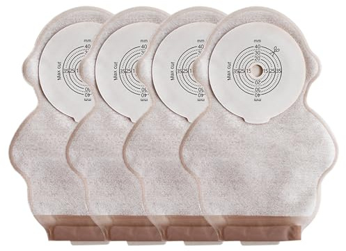 XIMYWRD Colostomy Bag for Kids, One Piece Ostomy Bags Hook Loop Closure Drainable Pouches Children’s Ostomy Supplies Ileostomy Stoma Care Cut to Fit 10-40mm 20pcs