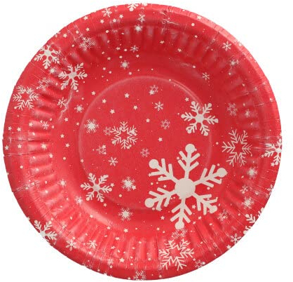 PAPSTAR 750 Pappschale rund Ø 19 cm · 3 cm Winter Time Weihnachtsteller Weihnachten rot Sterne Teller