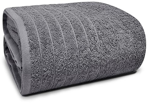 Tens Towels Pack of 1 Jumbo Bath Sheet 40 x 80 Inches, Extra Large & Light Weight, Quicker to Dry, 100% Cotton, Super Soft & Absorbent, Perfect to Wrap Yourself in, Dark Grey