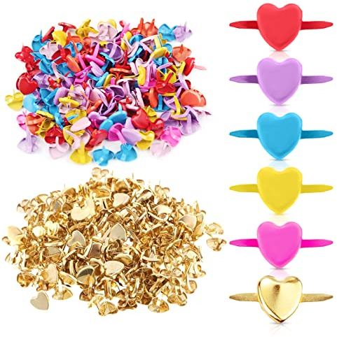 Mini Scrapbooking Brads, 200 Stücke Metal Brads, Mini Runde Brads Für Handwerk, DIY, Bastelprojekte, Scrapbooking (Gold, Mehrere Farben)