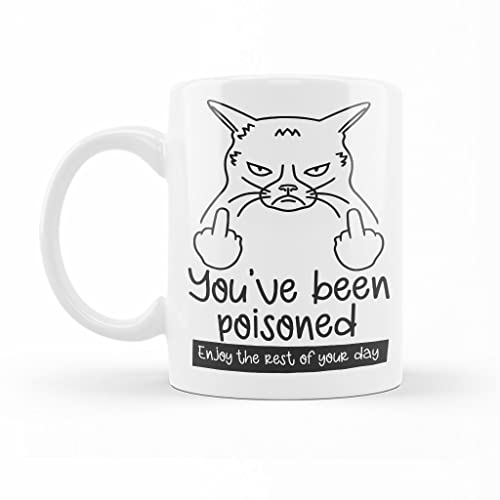 934 Coffee Mug Modern Tea Cup Durable Tea Mug Novelty Gift for Christmas Birthdays Office 330Ml You Have Been Poisoned Mug Enjoy The Rest of Your Day