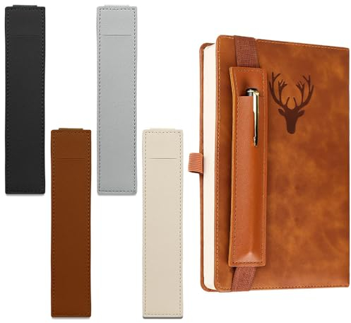 4 Stück Stifthalter Notizbuch, Stifteetui mit Elastisch Band, Wiederverwendbares Stiftschlaufe Buch Pen Loop, Elastischer Stifthalter für Tablet Tagebuch Kalender Notizbuch