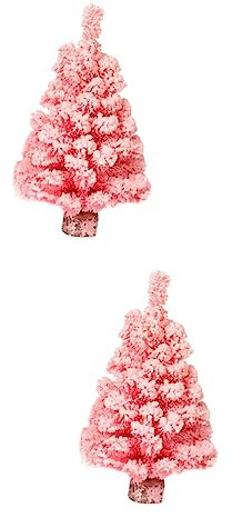 OUNONA 2st Mini-Weihnachtsbaum Mini-flaschenbürstenbaum Sisalbäume Miniatur Gefälschter Weihnachtsbaum Urlaubsfigur Desktop-weihnachtsschmuck Weihnachtsdekoration PVC-Weihnachtsbaum Rosa