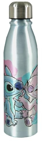 Undercover Thermos - Bottiglia in alluminio 600 ml Stitch & Angel con tappo a vite, design unico