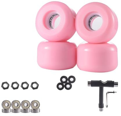 ANWEALTH 4er Pack LED Beleuchtung 4 teiliges Skateboard Rollenset 54 mm mit Kugellagern Street Skateboard Tricks Cruiser PU Rollen und Werkzeug für Straße und Action