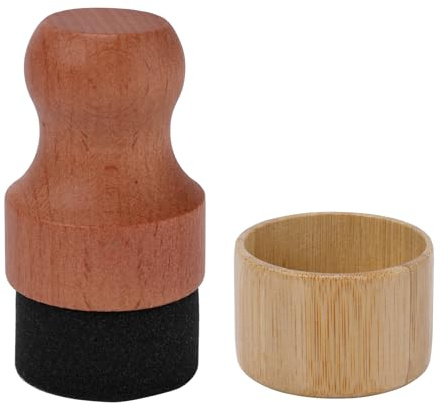 Applicateur de Cire pour Planche à Découper, Rond Applicateur d'Huile et de Cire Minérale pour Bois avec Couvercle pour Boucher en Bois Blocs Spatules Cuillères Ustensiles(Brun)