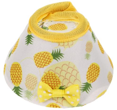 HAPINARY Papageienkegelhalsband Vogelhalsschutz Vogelhalsband Vogelbedarf Papageienkegel Vogeldekor Vogelzubehör Gelbe Ananas Größe L Bequemes Vogelhalsband